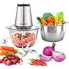 VegeNutrix Tritatutto Elettrico 2L+2L, Tritacarne 500W con 2 Velocità e 2 Set di Lame, Robot da Cucina con Contenitori in Vetro e Acciaio Inox