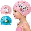 CQSXM Cuffia da nuoto per bambini, impermeabile, in silicone, con graziosi motivi, 100% resistente agli strappi