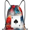 EDPXKL Borsa a sacchetto con coulisse per carte da gioco poligonali, borsa da palestra impermeabile, adatta per viaggi, yoga, nuoto, spiaggia