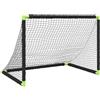 Fengshui Porta da calcio pieghevole, nera, 90 x 64 x 64 cm | Per interni ed esterni, con picchetti per stabilità, facile da trasportare