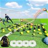 Generic 2×1,6m/2,8×2m Deflettore Per Palloni A Matrice Da Pavimento Attrezzatura Pe | Trainer per Rimbalzi da Calcio con 4 Sacche d'Acqua, Kit di Allenamento per Riflessi Imprevedibili per Controllo