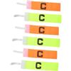 Uonlytech 6 Pezzi Bracciale Elastico per Calcio, Anti-scivolo, Distintivo C | Poliestere Leggero, Regolabile, Arancione e Verde, per Gruppi Giovanili e Partite All'aperto