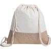 ONE SHOP di Bracalente Piero ONE SHOP Sacca Zaino in Cotone e Juta Naturale Chiusura Doppia Corda cm 38 x 42 palestra sport mare escursioni Ecologica e Personalizzabile-2 Pezzi