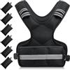 Generic Gilet Zavorrato Riflettente Regolabile, Nero/Striscia Riflettente, 10KG/Peso Regolabile