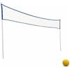 Ronyme Rete da Pallavolo Portatile Rete Telaio Palla Pompa Corde Picchetti Borsa Set per Esterni in Pvc Regolabile con Accessori di Fissaggio Adatta a Allenamento Parco Spiaggia Giardino