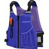 Owntop Gilet da Nuoto Junior & Bambini 30-50 kg - Ausilio al Galleggiamento con Fischietto, Schienale Mesh & Tasca - Giacca Neoprene Regolabile per Kayak, Canoa, Nuoto - 6-14 Anni M/F(ViolaM)