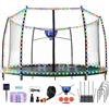 UMMNPR Kit di accessori per trampolino, canestro da basket con 3 mini palloni da basket, 4 pali a U resistenti, luci solari da 1,5 m con 8 modalità di illuminazione, kit di accessori per trampolino con