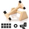 JUNANDHBAO 2 maniglie per flessioni, barre per flessioni, in legno, autoportanti, parallele, con 1 rotolo di nastro adesivo e 1 paio di braccialetti, per palestra, soggiorno, balcone