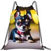 Yyoretp Zaino con coulisse con stampa di cane chihuahua, per sport, palestra, spiaggia, danza, yoga, per donne e uomini