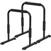 Qianly Barra Fitness Regolabile Parallele Sbarra Trazioni Stazione Dips Attrezzo Palestra con Impugnature Imbottite 4.1 Cm Telaio Stabile Salvaspazio in, Fisso