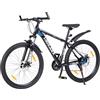 kowdom Mountain bike Hardtail da 28, colore blu, con deragliatore a 21 marce, freni a disco, forcella ammortizzata, per uomo e donna a partire da 170 cm, bici da città e fuoristrada