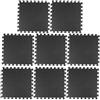 YARNOW 8 Pezzi Tappetino Puzzle da Pavimento a Incastro in Eva Nero, Piastrelle per Pavimento Palestra, Superficie Morbida, per Fitness e Yoga, Facile da Assemblare