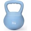 Wellynap Kettlebell morbido silenzioso da 8 kg, per appartamenti, in PVC, con imbottitura in sabbia di ferro e ampia impugnatura antiscivolo, non danneggia il pavimento, sicuro per fitness a casa