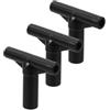 KALLORY 3 Pezzi Connettori T Trampolino in Plastica Nera Sistemazione Sicura e Stabile per Pali Rete Facile Installazione Compatibile con Molteplici Marche