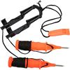 Naroote Set di Piccozze da Pesca con Fischietto Robusti e Portatili per la Pesca sul Ghiaccio e Le Avventure all'Aria Aperta (Corda Nera)