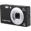 CAXUSD Videocamera Digitale 56mp 20x Zoom Display Lcd 2, 7 Pollici | Nero, Autofocus e Anti-shake Elettronico, Flash Automatico e Forzato, Capacità Fino a 128gb e 750mah