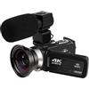 CCZRD Videocamera Digitale 4K UHD For Vlog 18X WIFI For Streaming Live HDMI Ruota Registratore LCD Touch Screen 48MP Cattura Facilmente Momenti Meravigliosi(16G SD Card,With Lens MIC)