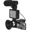 DIGNIFE Videocamera, Videocamera Vlogging Camcorder Auto Focus 4 8MP. Telecamera Zoom digitale webcam con telecomando wireless 2.4G(16G SD Card,AF6-Mic-Lens-Light)