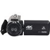 CCZRD Videocamera Vlogging 4K Completa For Lo Streaming Live Digitale For Esterni WiFi Webcam 16X Registratore Fotografia Cattura Facilmente Momenti Meravigliosi(No SD Card,Black)