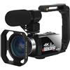 CCZRD Wide Angel Lens 4K Streaming Videocamera Con Microfono Time Lapse18X Vlog 48MP Blogger Fotografia Webcam Cattura Facilmente Momenti Meravigliosi(32G SD Card)