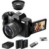 CCZRD Fotocamera digitale compatta 4K WIFI Web Cam Videoregistratore Vlog vintage Videocamera da 48 MP Flip Screen Cattura Facilmente Momenti Meravigliosi(No Card,Package 5)