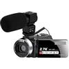 DIGNIFE Videocamera, 2.7K Video Camera Camcorder 3 0MP Digital Vlogging .0Inch Flip Screen Recorder With Microphone(32G SD Card,Rot)