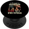 Grandson Of A WWII Veteran World War 2 V Orgoglioso nipote di un veterano della seconda guerra mondiale veterano veterinario della seconda guerra mondiale PopSockets PopGrip Adesivo