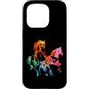 ROOTED WILD SOUL painted rainbow animal Custodia per iPhone 15 Pro Disegno colorato di cavalli carini Silouhette del cavallo