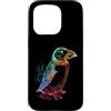 ROOTED WILD SOUL painted rainbow animal Custodia per iPhone 15 Pro Simpatico disegno colorato Puffin Silouhette di Puffin