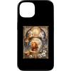 Catholic Core Catholiccore Aesthetic Got Custodia per iPhone 13 Goldfish Coquette Christian Easter, vetro colorato floreale