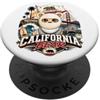 Bahaa's Tee California Bear with Famous Landmarks Illustration Graphic PopSockets PopGrip Adesivo