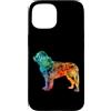 ROOTED WILD SOUL painted rainbow animal Custodia per iPhone 15 Simpatico disegno colorato di Terranova cane Silouhette