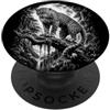 Artistic Wilderness Ritratto leopardato Stile disegno artistico Nero Bianco PopSockets PopGrip Adesivo