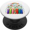 Vibrant Storyteller Studio Libri Colorati Fiori Arcobaleno Reader Art PopSockets PopGrip Adesivo