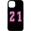 Uniform Number Pink SUL RETRO E FRONTE Custodia per iPhone 13 Rosa Numero 21 Uniforme Numerata Squadra Sportivo
