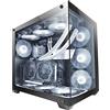 Mars Gaming MCV4, Torre Gaming Custom XXL E-ATX, Finestra Vetro Temperato Frontale e Laterale Senza Cornice, Struttura Modulare Doppia Camera, Nero