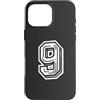 Number Crests Custodia per iPhone 16 Pro Max 9 - Nove vittorie - Indietro Bianco Numero 9 per Squadre Sportive