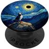 Europe Total Solar Eclipse Iceland Total Solar Eclipse 08.12.2026 Notte stellata di Puffin Islanda PopSockets PopGrip Adesivo