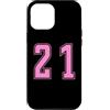 Uniform Number Pink SUL RETRO E FRONTE Custodia per iPhone 12 Pro Max Rosa Numero 21 Uniforme Numerata Squadra Sportivo
