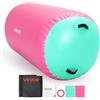 VEVOR Rullo a Barile Gonfiabile per Ginnastica Yoga 120x75 cm Colore Rosa Attrezzatura per Allenamento Salto all'Indietro, Rotolamento, Cheerleading, Uso Domestico, Palestra, Rullo ad Aria in PVC