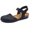 BioNatura 68C2081 Toronto Nero Sandali per Donna in Pelle con Stretch (Taglia 38)