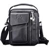 pundarika Borsello Uomo in Vera Pelle - Tracolla Crossbody e Borsa Messenger Nero con Tracolla Regolabile