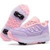 ANEFUN Pattini a rotelle per bambine e bambini, rimovibili con ruote, pattini a rotelle alla moda, Rosa/lilla., 39 EU