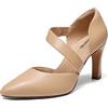 DREAM PAIRS Décolleté Classici con Tacco Alto da Donna con Cinturino sul Collo del Piede per Il Lavoro Matrimonio Ballo,Size 37,Nude-Pu,SDPU2350W