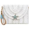 OE! Pochette in paglia con spilla removibile artigianale a forma di stella marina