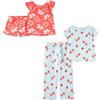 Simple Joys by Carter's Pigiama In Poliestere 4 Pezzi Bambine e ragazze, Pacco da 2, Bacche/Floreale, 7 anni