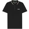 BOSS Polo da Uomo Paddy PRO in Misto Cotone con Loghi a Contrasto, Nero, M
