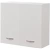 Shally Dogan Pensile da Cucina a Parete, Armadio Sospeso in Legno con Due Ante 1 Ripiano e 2 Scomparti, Armadietto da Muro Spazioso e Resistente, Dimensioni 80 x 32 x 72H cm (Bianco)