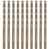 LingGan Set di punte per trapano M35 al cobalto, 3,3 mm, 10 pezzi, per metalli duri come acciaio inossidabile, ghisa, eccezionale resistenza al calore, metrico 5% cobalto M35, grado HSS-CO, design a gambo