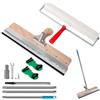 CPROSP 4pcs Kit di Strumenti Autolivellante per Pavimenti | Spatola Autolivellante in 56cm+Rullo Frangibolle 47cm+Scarpe Chiodate per Resina 30cm+Asta Telescopica 200cm